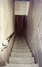 Secret stairwell: these ancient, insanely narrow steps lead from the attic on 23 to the otherwise unaccessable engine room on 22.