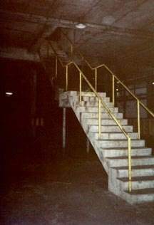 Stairs leading up to the attic.