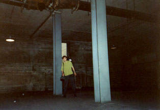 Sean in the soccer-field sized attic.